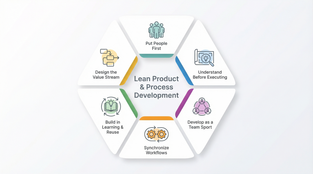 The six guiding principles of Lean PPD