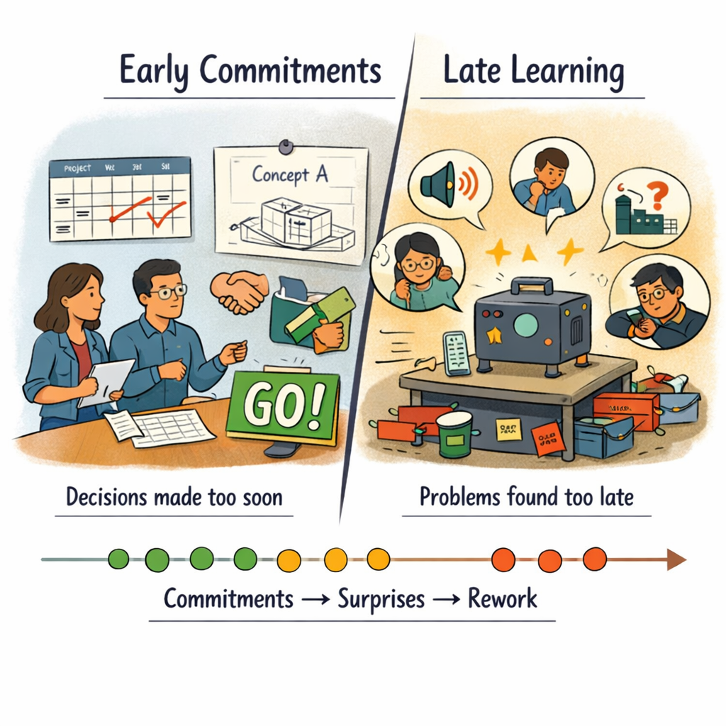 Early commitments and late learning